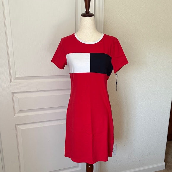Tommy Hilfiger Red Colorblock Dress - Picture 1 of 2